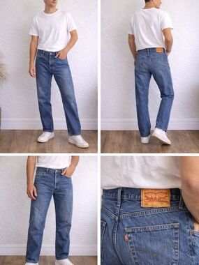 Levi’s 501 Original Fit Jeans Men’s 35x34 Medium Wash Straight Leg Vintage